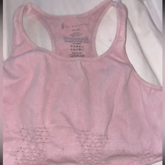 FREE PEOPLE MOVEMENT RIBBED AND DISTRESSED HIGH NECK CROPPED TANK SIZE XS/S PINK - Picture 1 of 8